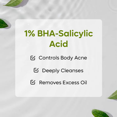 mCaffeine 1% Salicylic Acid Body Wash for Acne & Dark Spots | BHA Body Wash for Body & Back Acne | Shower Gel | Daily Use Shower Gel for Men & Women - 200ml